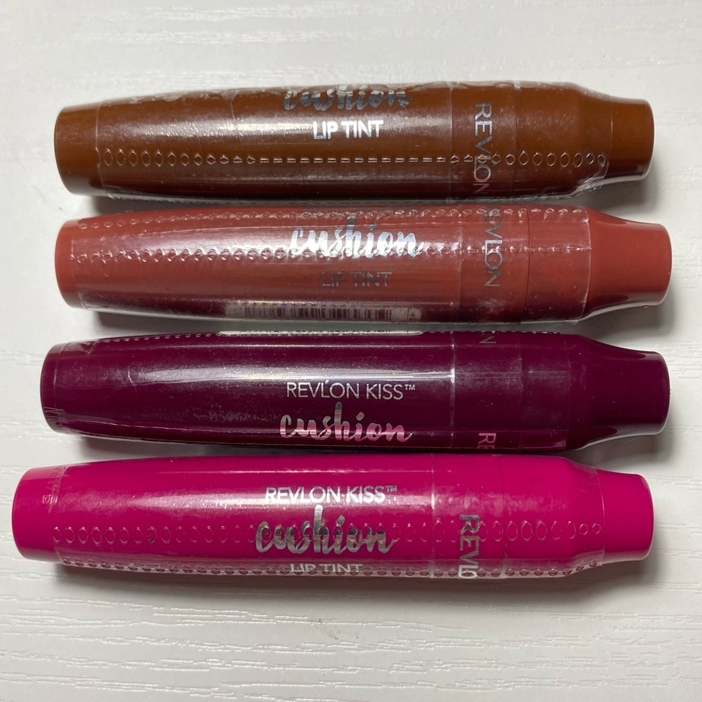 Revlon Kiss Cushion Lip Tint Stain, Mauve Pink Brown Bundle #2